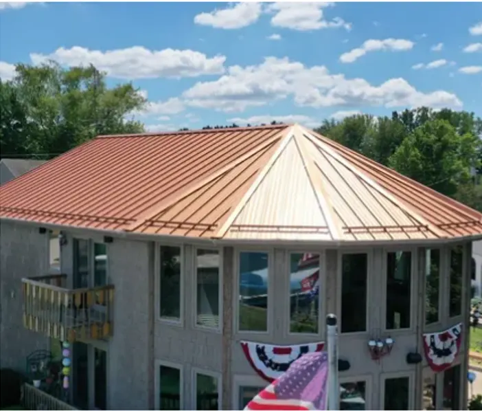 Flashing and seam work in Eagle Village